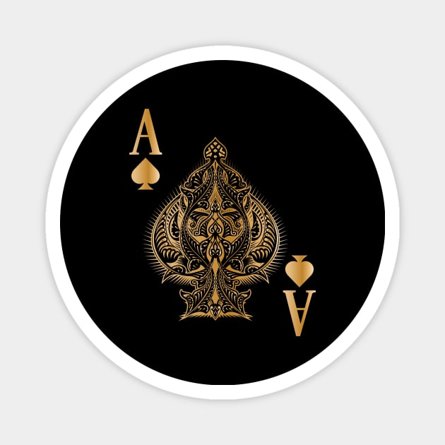 Spades Poker Ace Casino Magnet by MooonTees